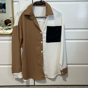 SHEIN long sleeve button up blouse